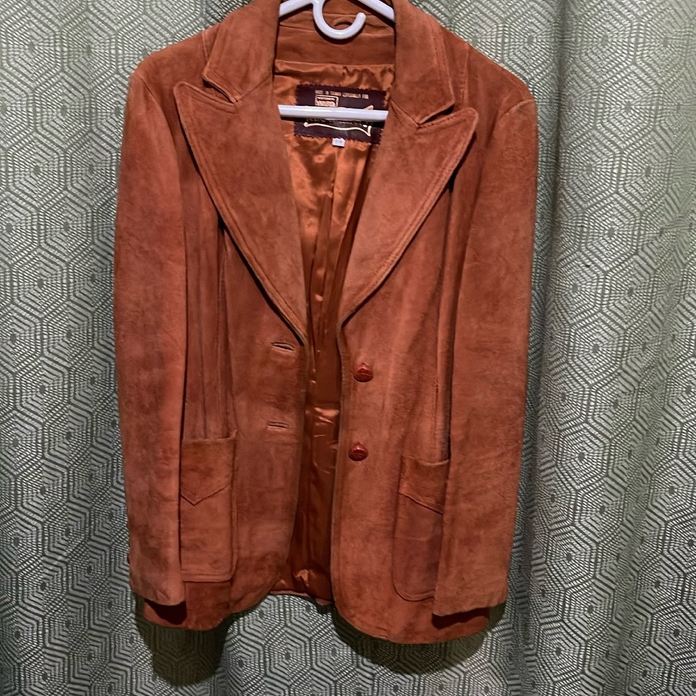 Montgomery ward vintage suede jacket preloved size 17/18
